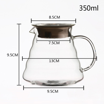 Jarro de café de vidro com filtro resistente ao calor